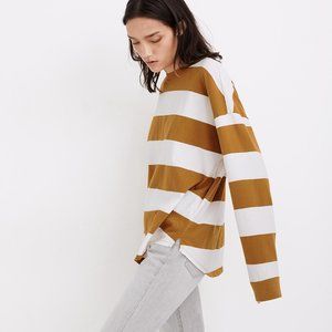 Madewell (Re)sourced Cotton Newville Tee in Lindell Stripe, Sahara Sand - Size S